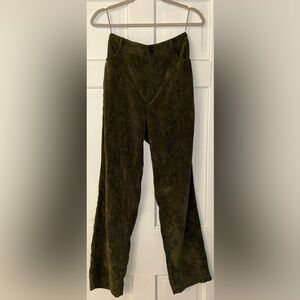 ZAFUL Women's Vintage Corduroy High Waisted Straight Leg Pants Pockets Trousers